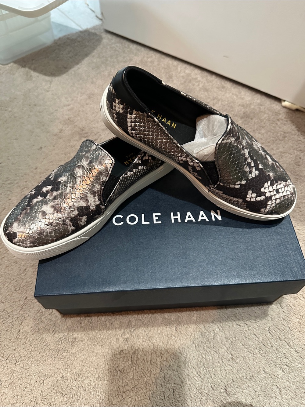New Cole Haan snake print shoe size 6